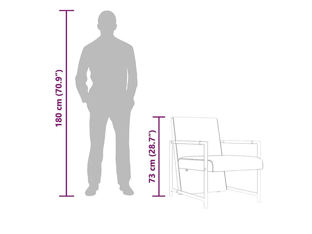 Fauteuil avec pieds chromés Noir Similicuir