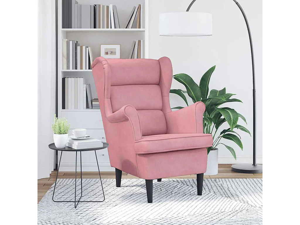 Fauteuil fluweel roze