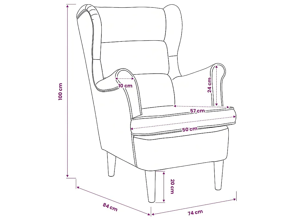 Fauteuil rose velours