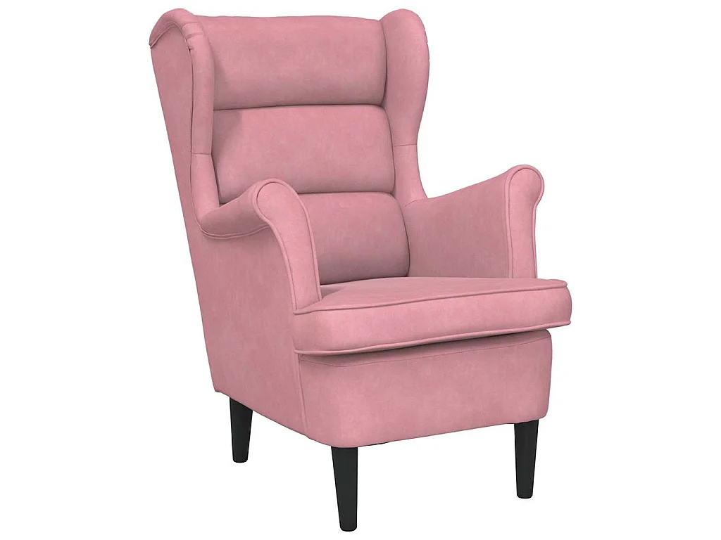 Fauteuil fluweel roze