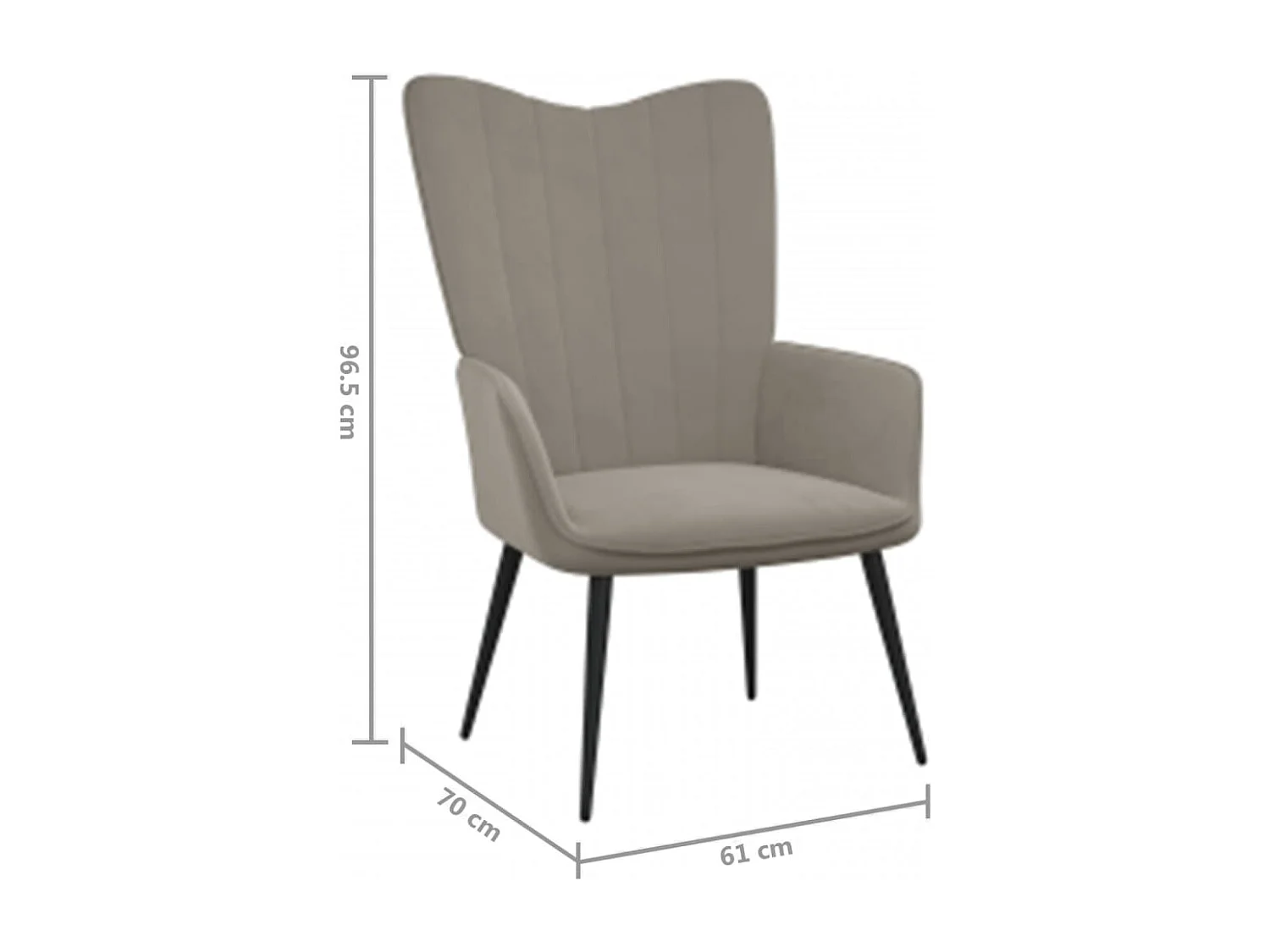 Sedia Relax Grigio Chiaro in Velluto