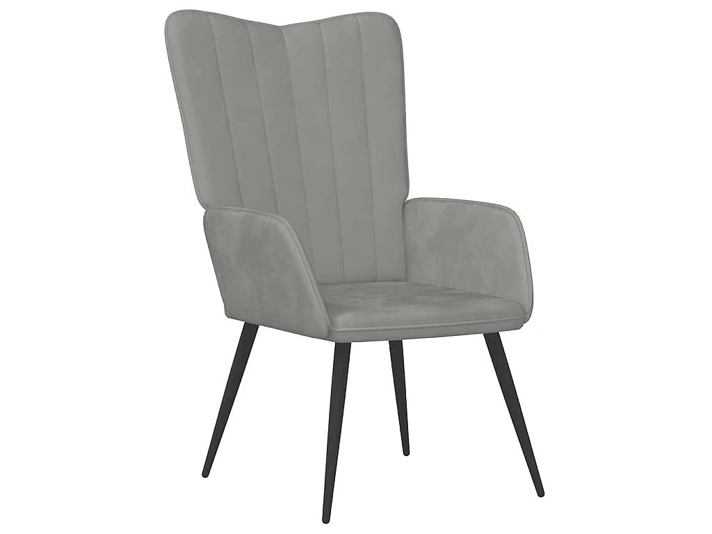 Relaxsessel Hellgrau Samt