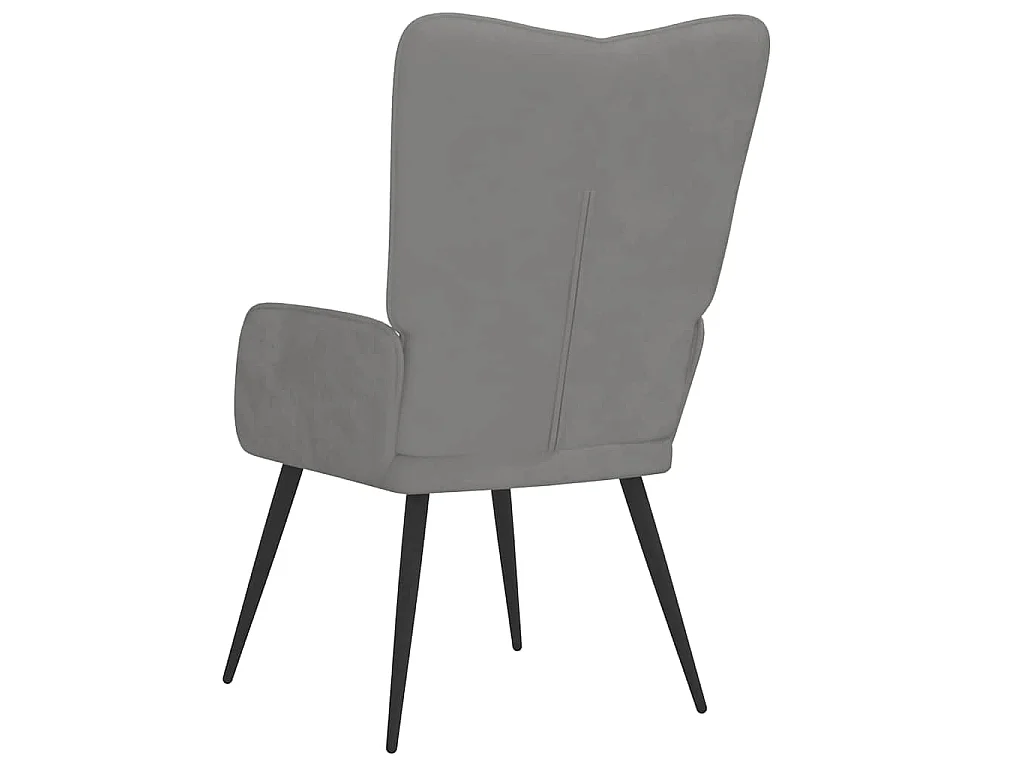 Sedia Relax Grigio Chiaro in Velluto