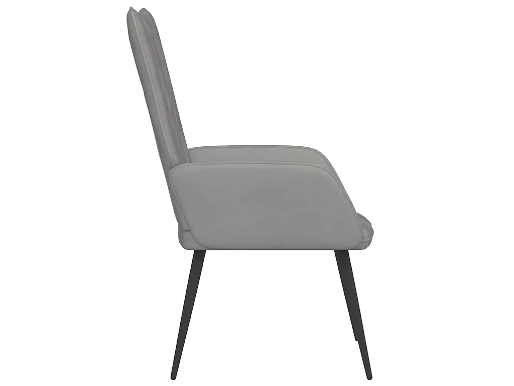 Sedia Relax Grigio Chiaro in Velluto