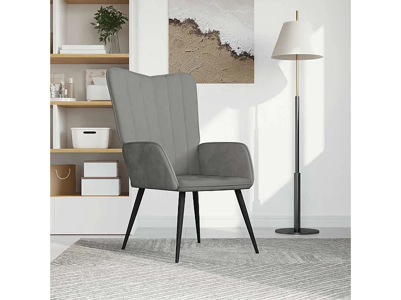 Chaise de relaxation Gris clair Velours