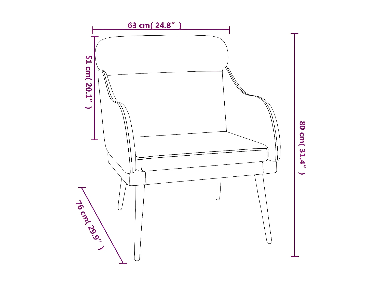 Fauteuil Gris clair 63x76x80 cm Velours