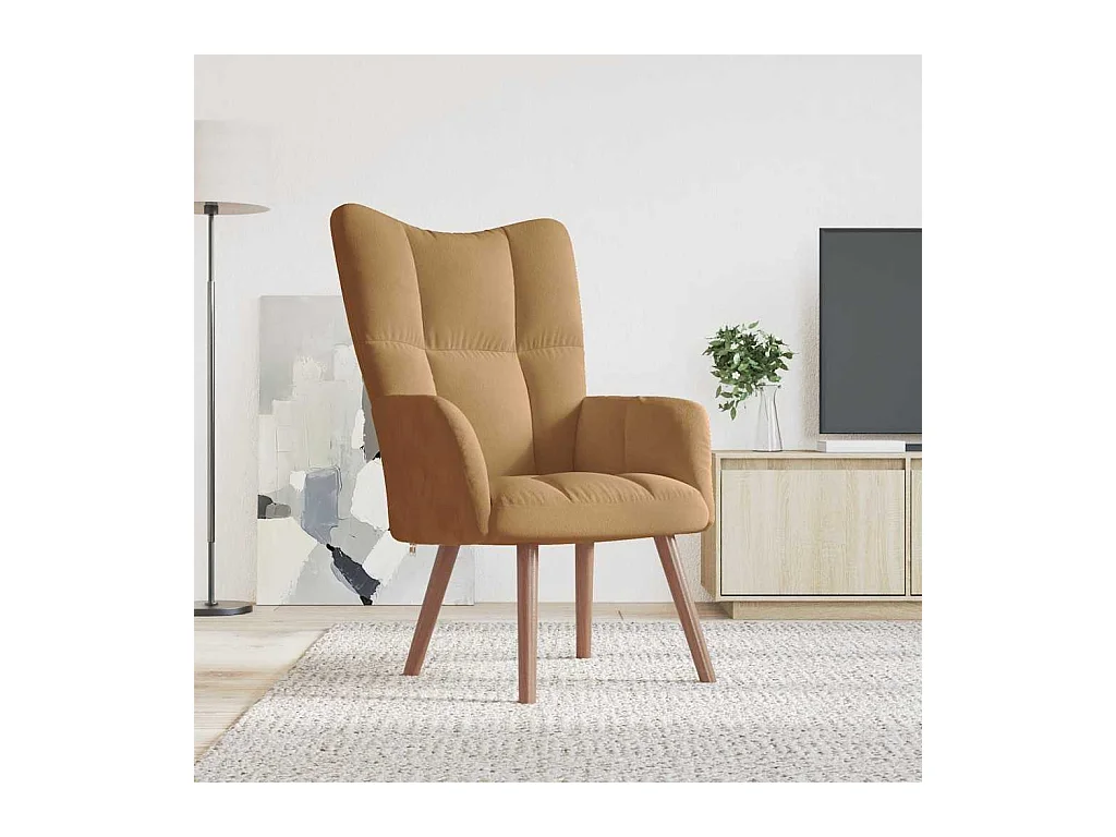 Chaise de relaxation Marron Velours