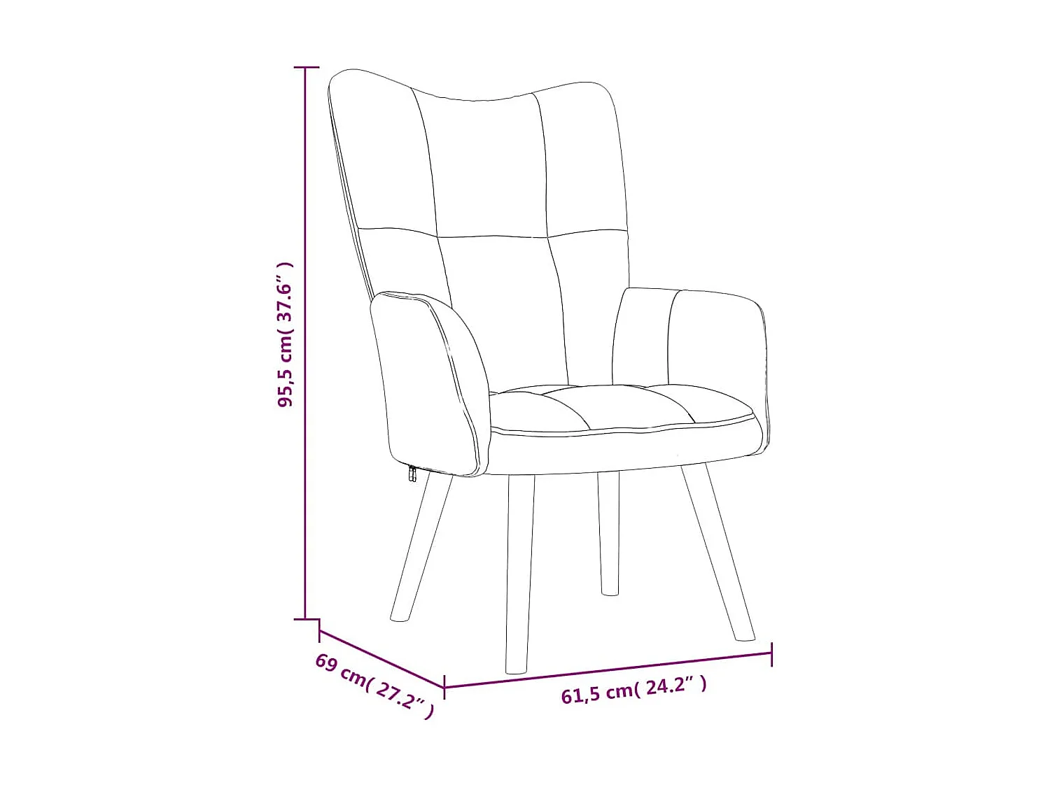 Relaxstoel fluweel bruin