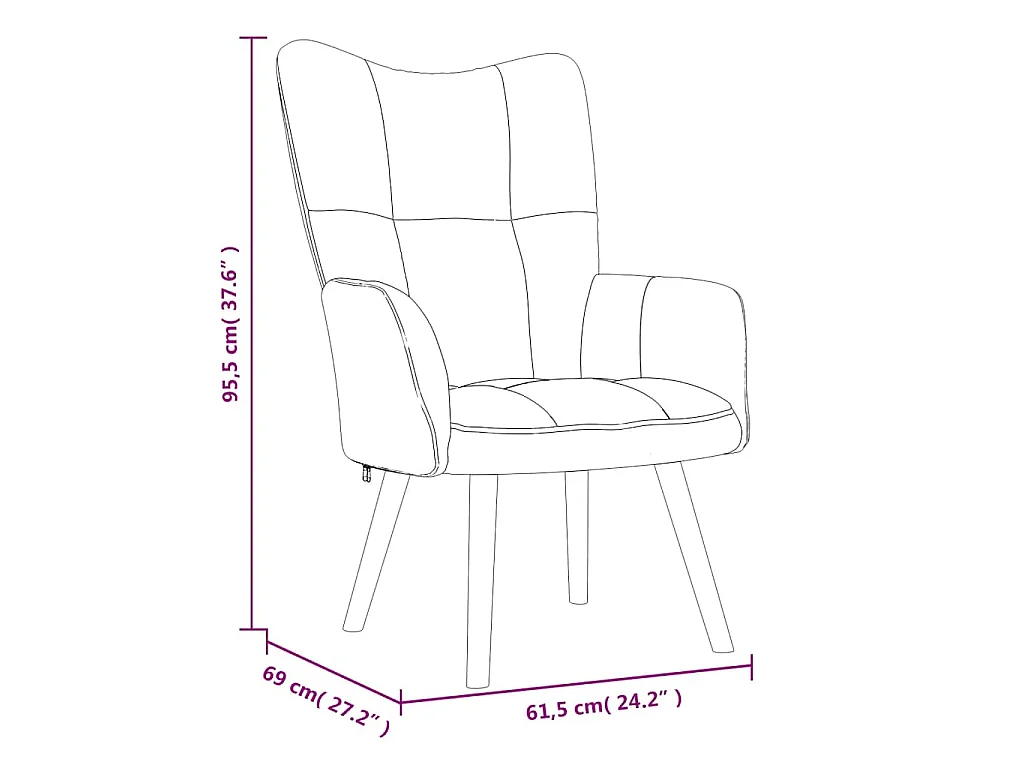 Chaise de relaxation Marron Velours