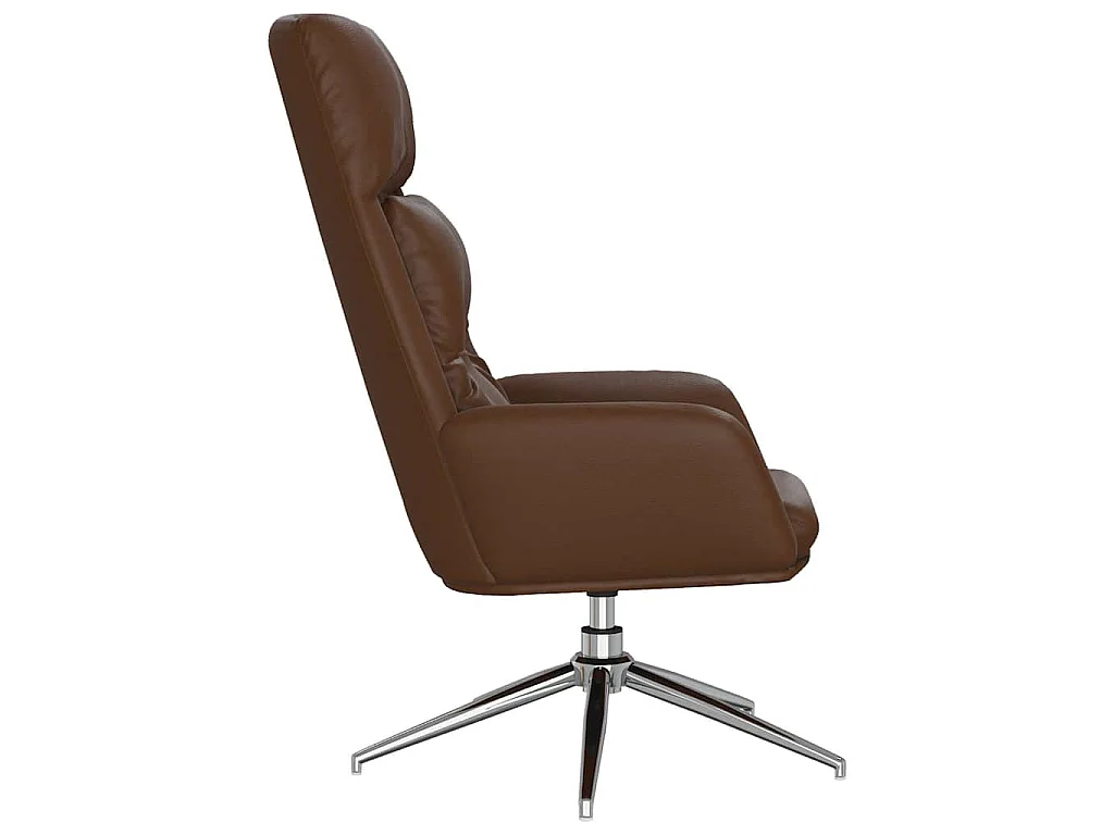 Relaxstoel echt leer bruin