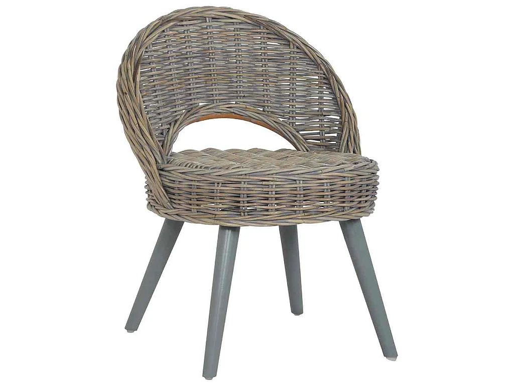 Fauteuil kubu rattan grijs