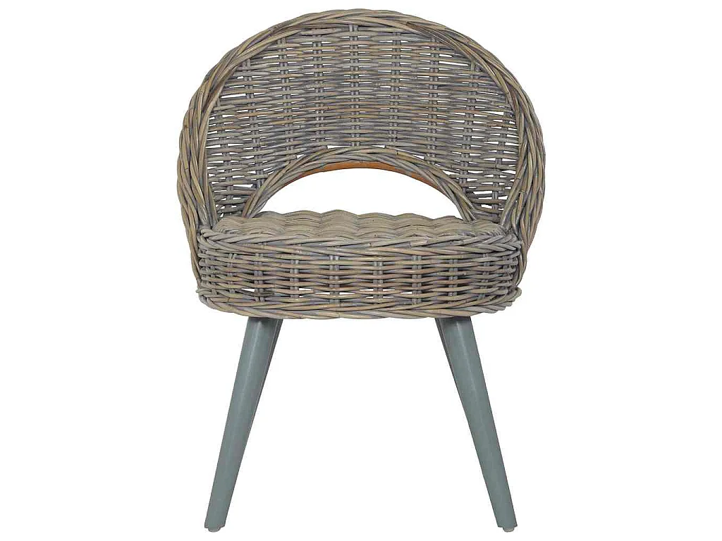 Fauteuil kubu rattan grijs