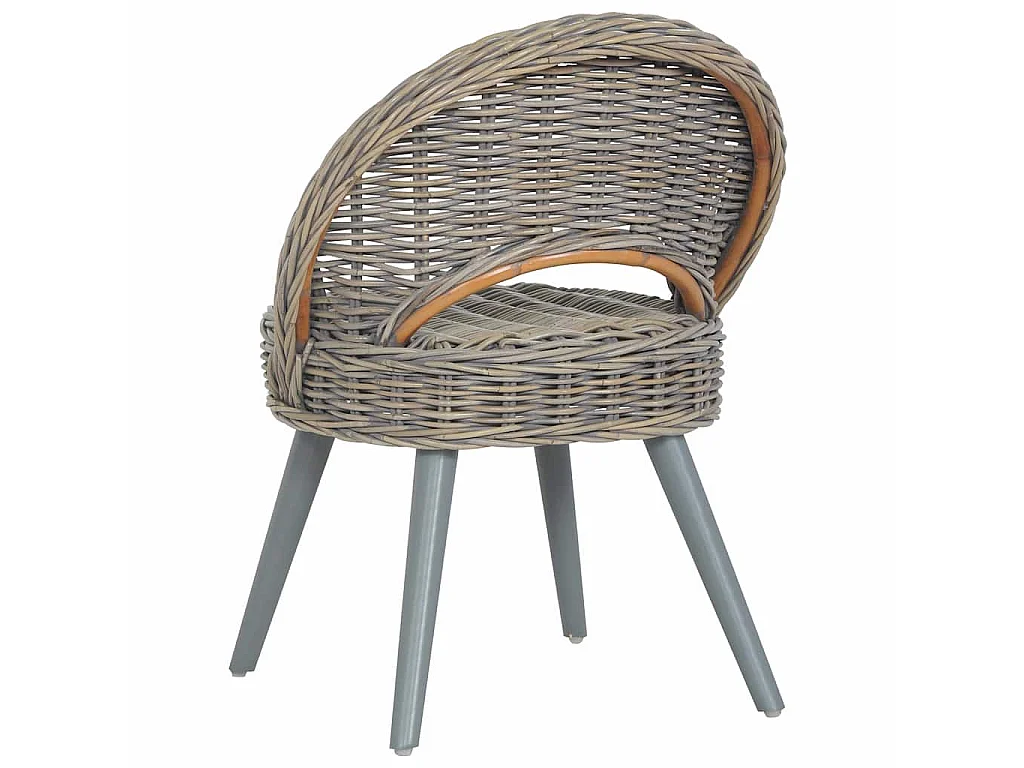 Fauteuil kubu rattan grijs