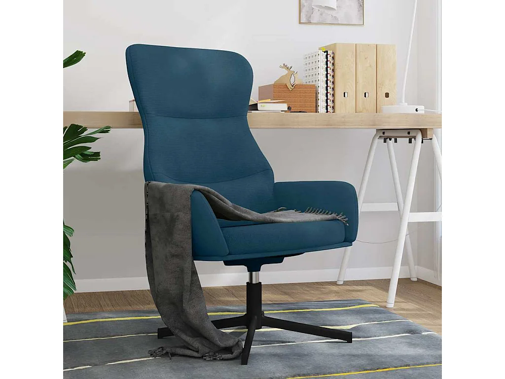 Relaxstoel fluweel blauw