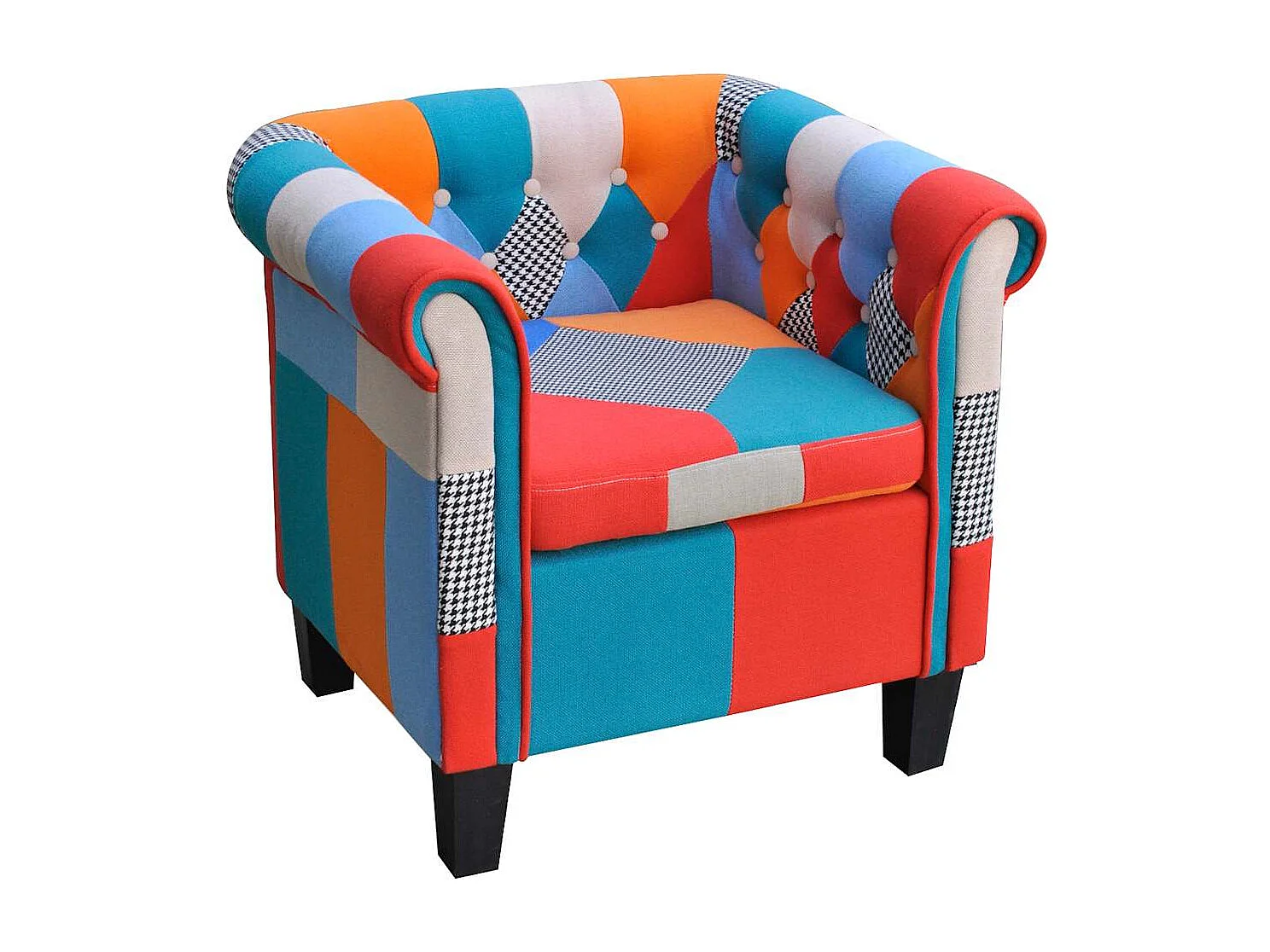 Fauteuil avec design de patchwork Tissu