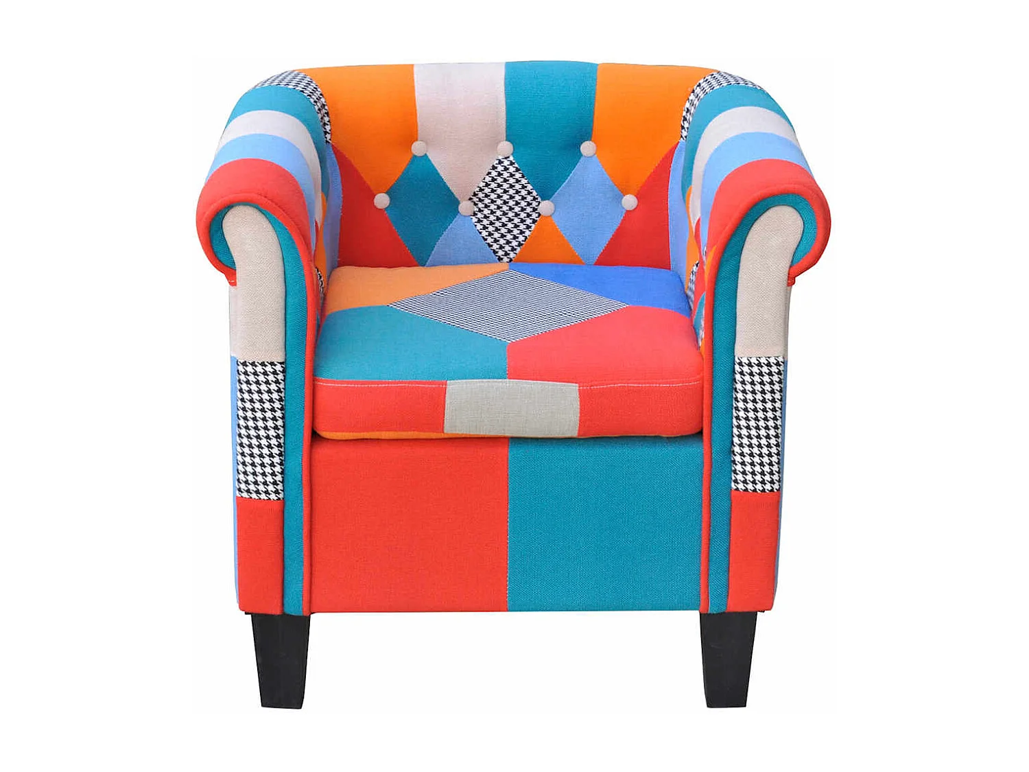 Fauteuil avec design de patchwork Tissu