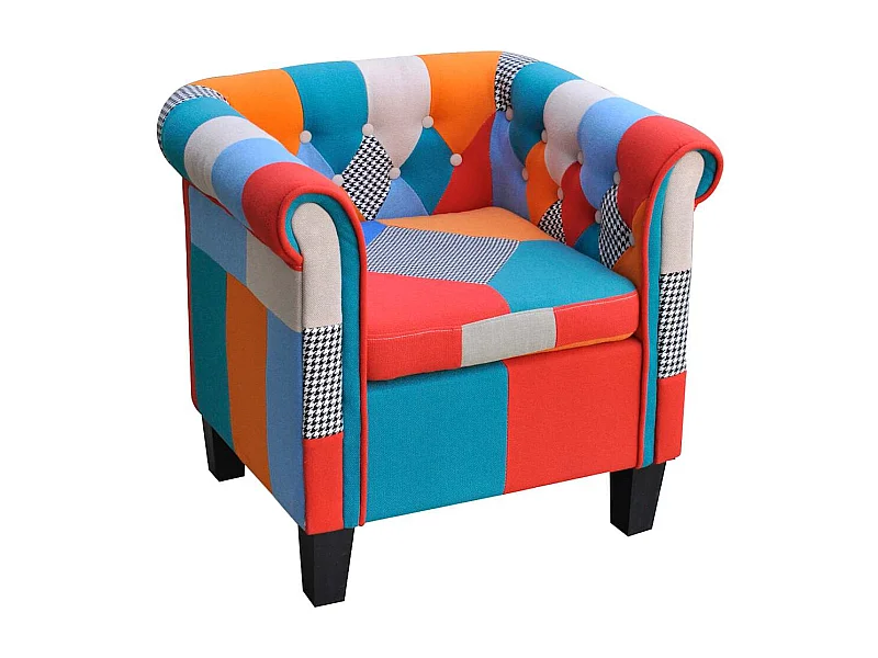 Fauteuil avec design de patchwork Tissu