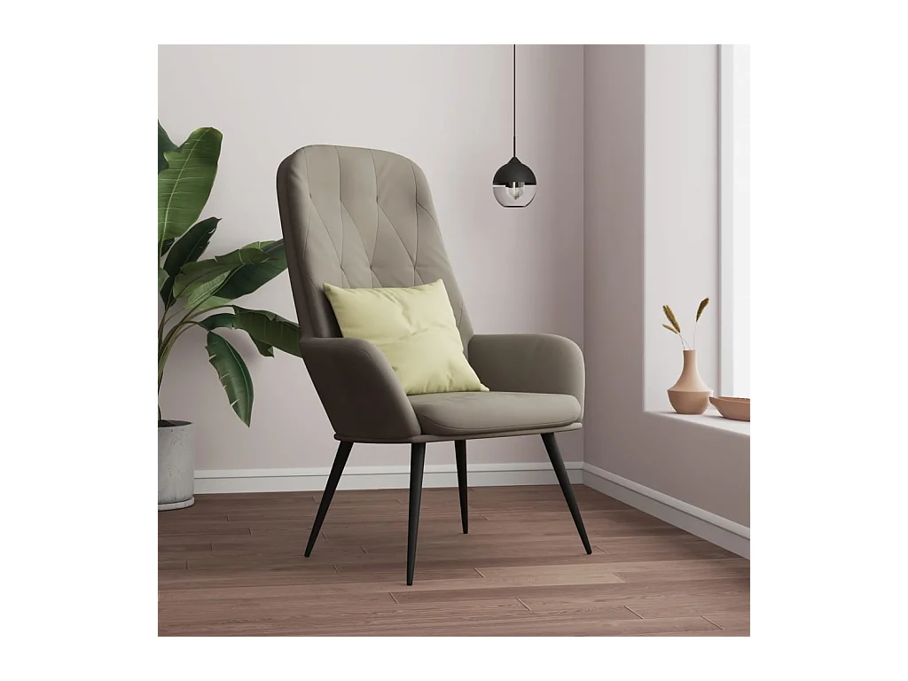 Chaise de relaxation Gris clair Velours