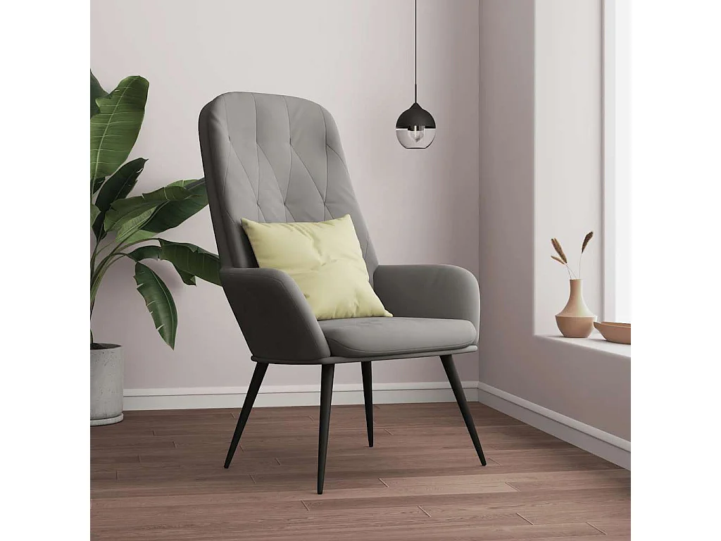 Relaxsessel Hellgrau Samt
