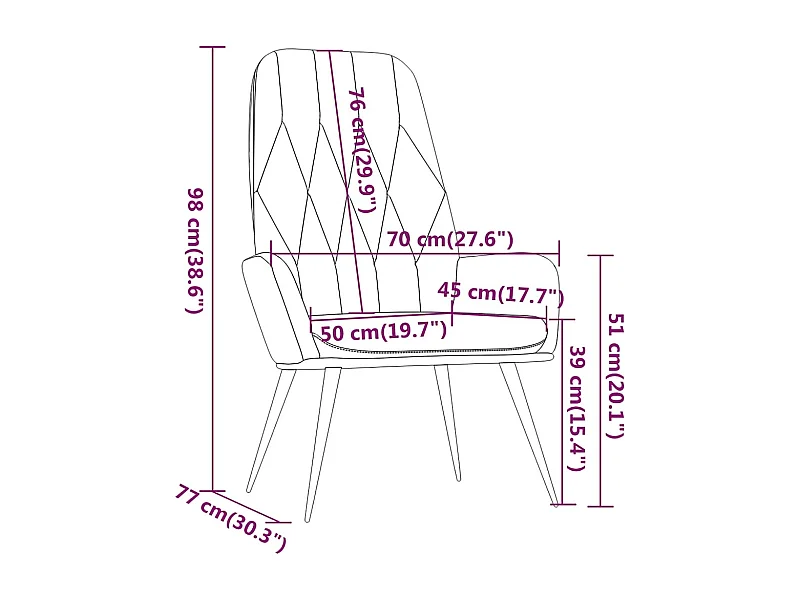 Chaise de relaxation Gris clair Velours