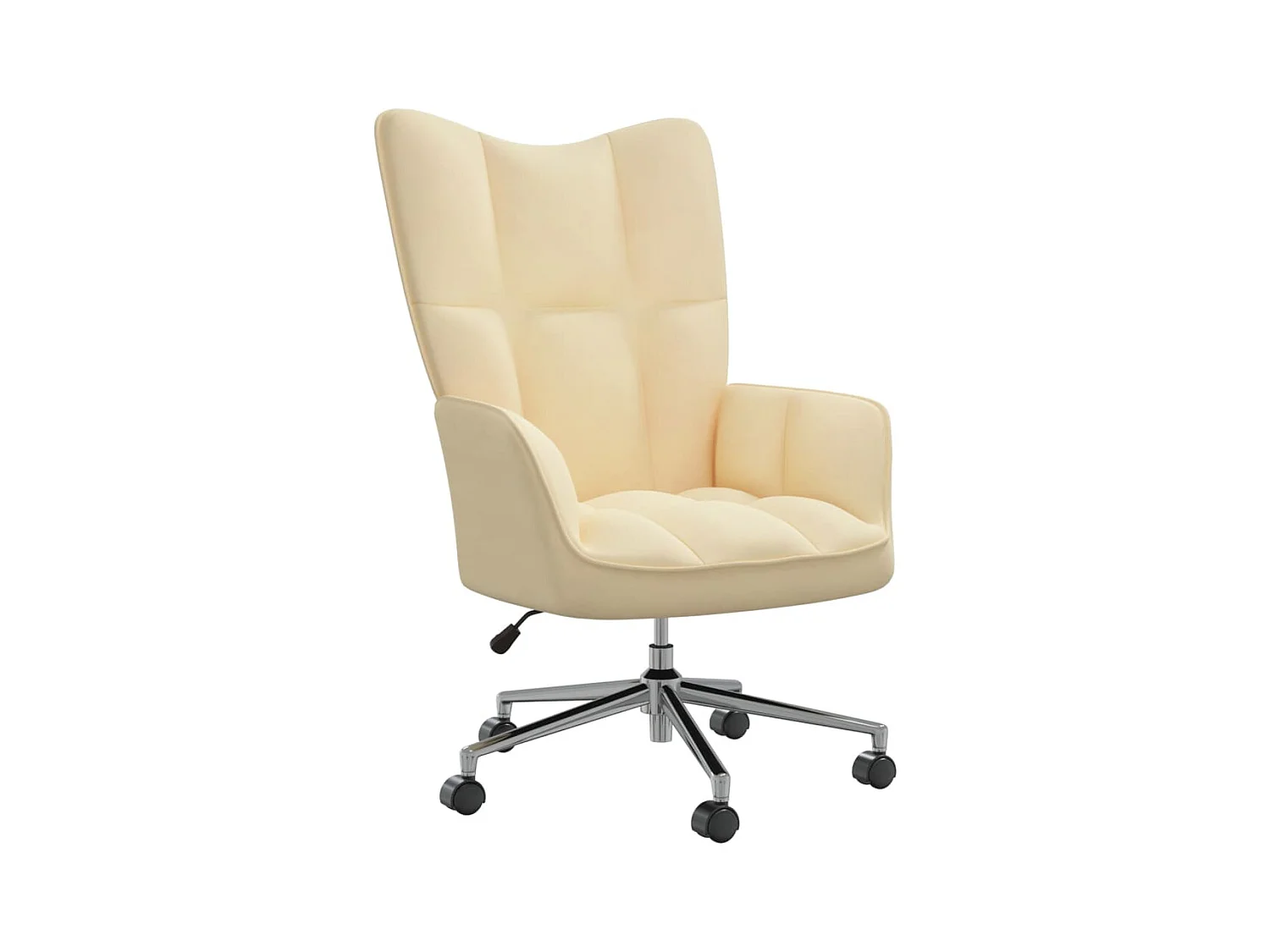 Relaxstoel fluweel crèmewit