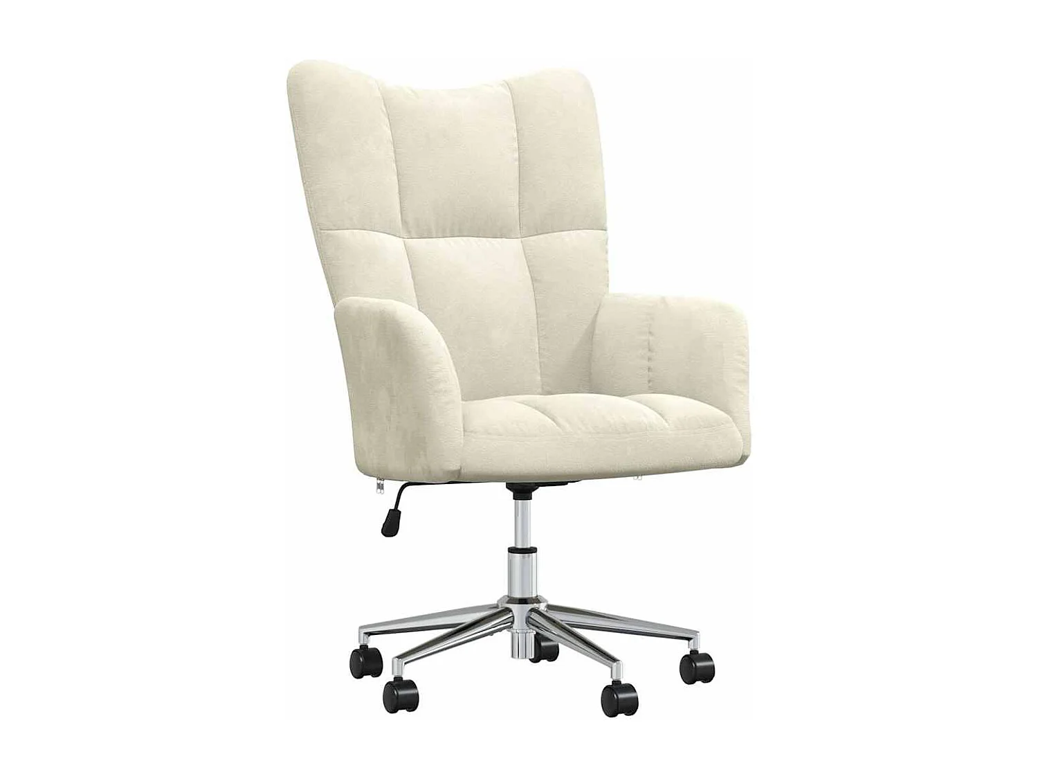 Chaise de relaxation Blanc crème Velours