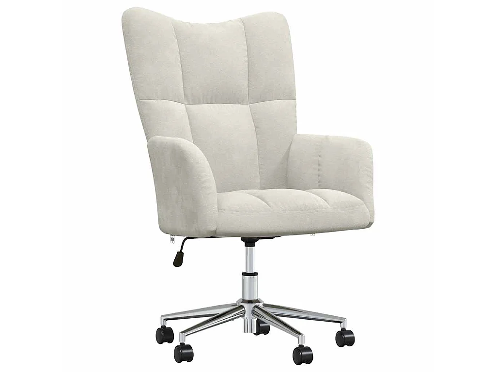 Chaise de relaxation Blanc crème Velours