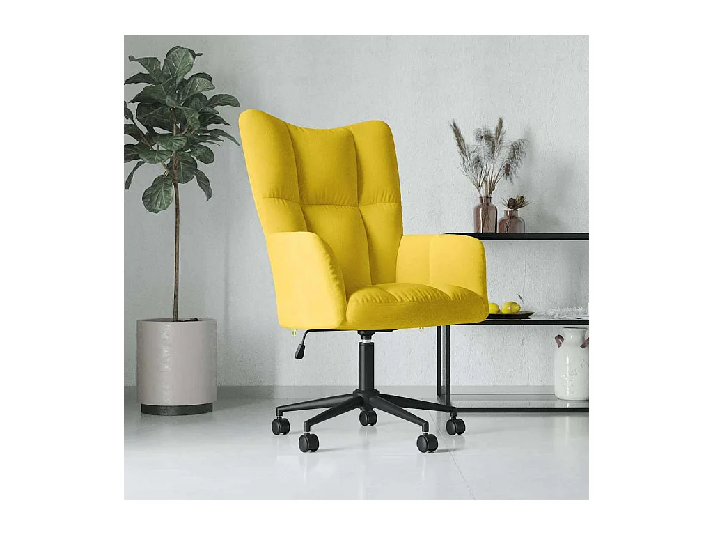 Chaise de relaxation Jaune moutarde Velours
