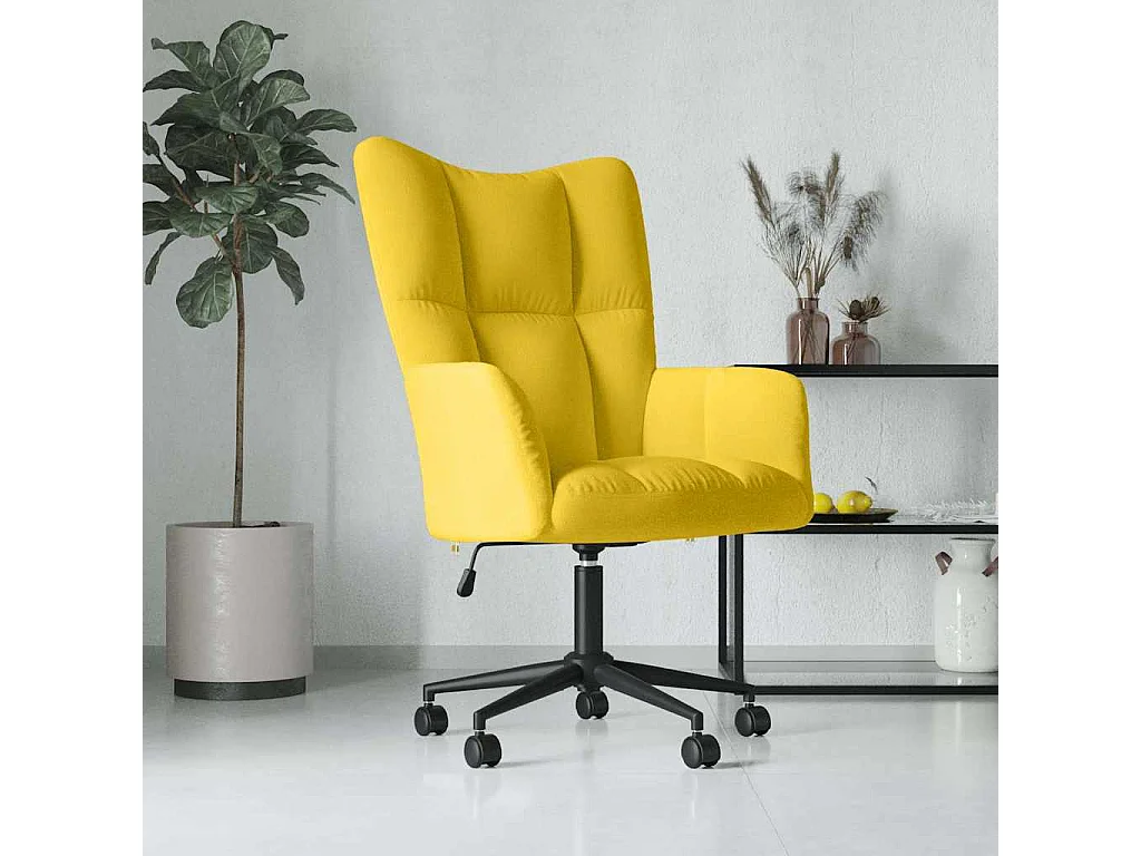 Chaise de relaxation Jaune moutarde Velours