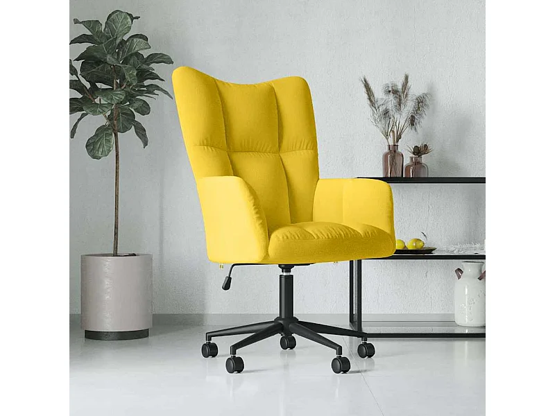 Chaise de relaxation Jaune moutarde Velours