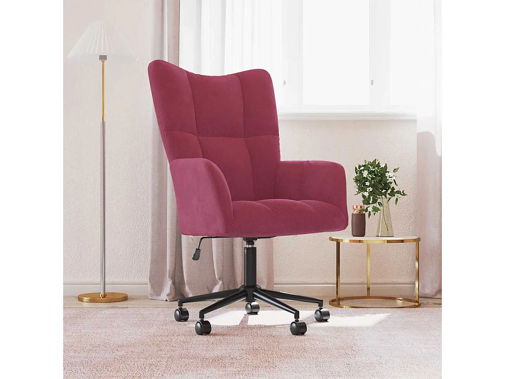 Chaise de relaxation Rouge bordeaux Velours