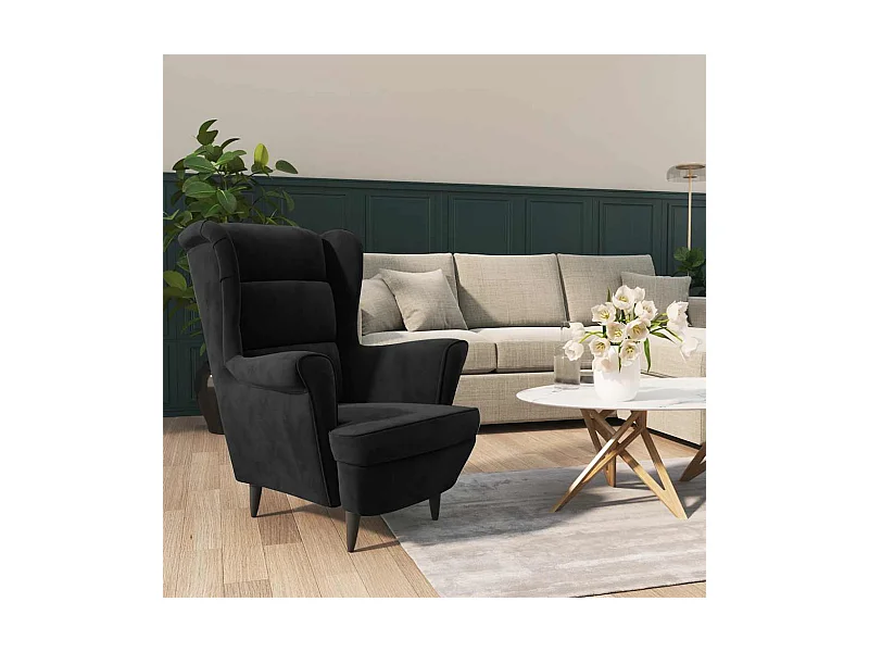 Fauteuil noir velours