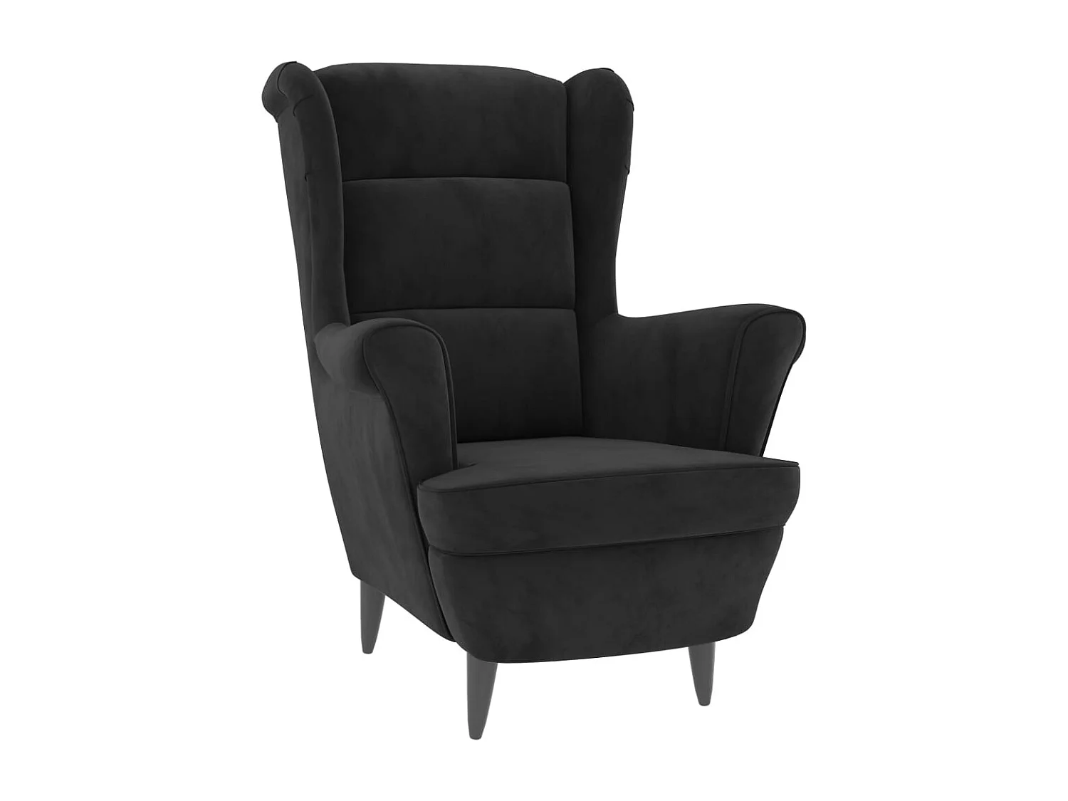 Fauteuil fluweel zwart
