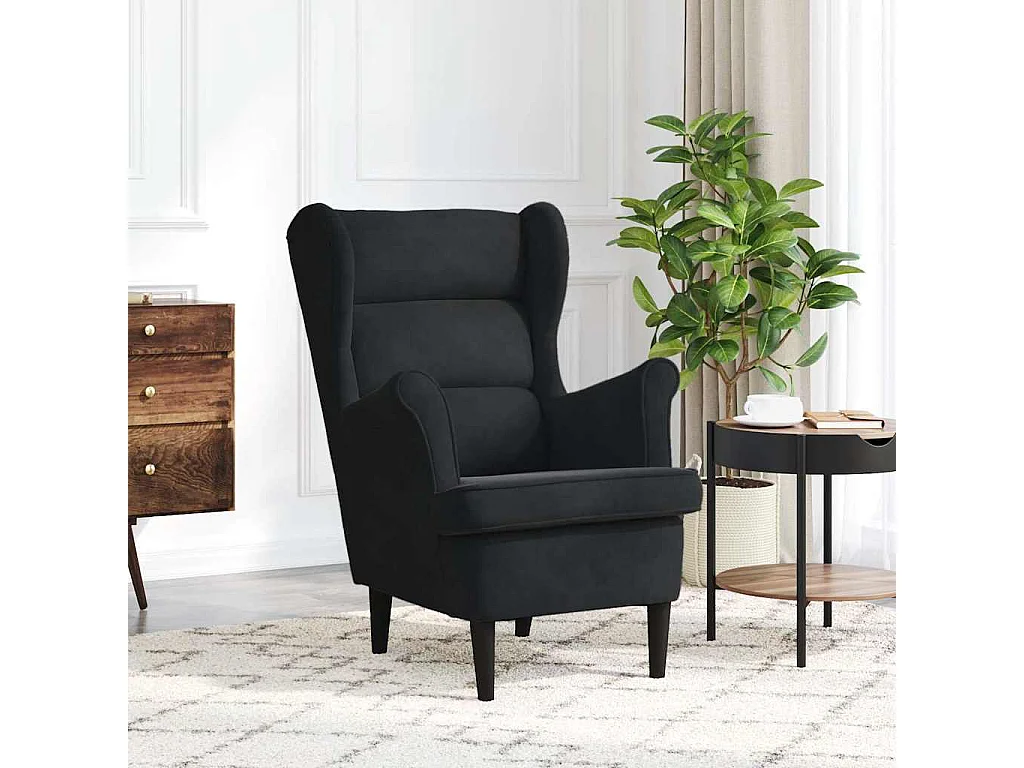 Fauteuil noir velours