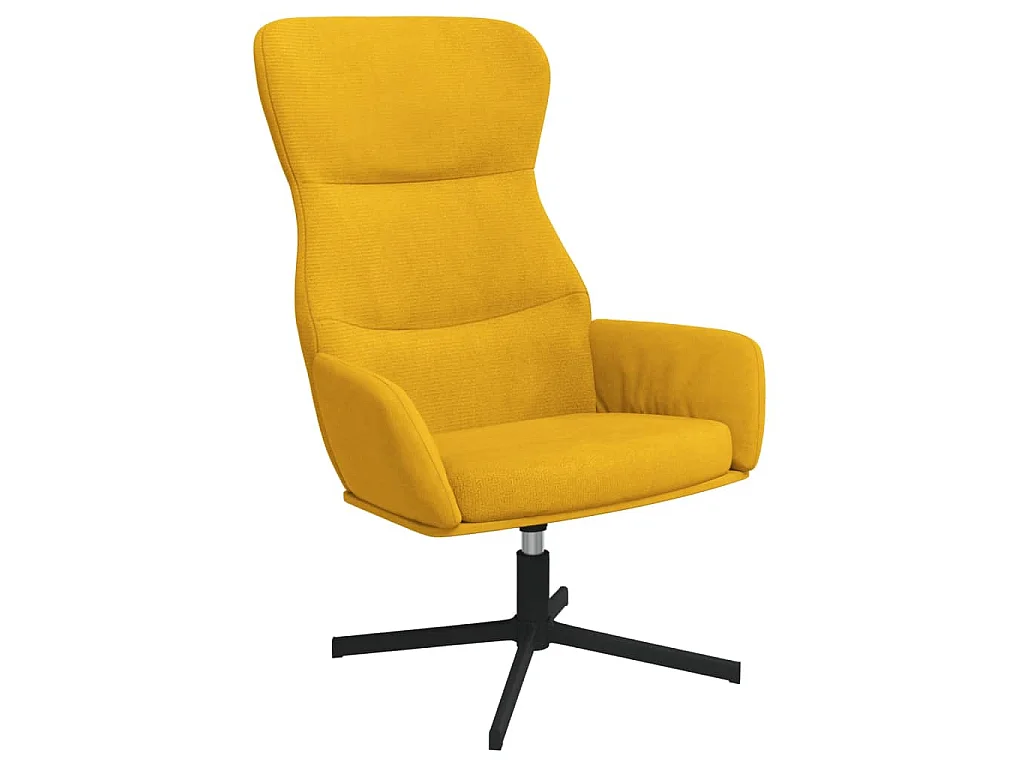 Relaxstoel fluweel mosterdgeel