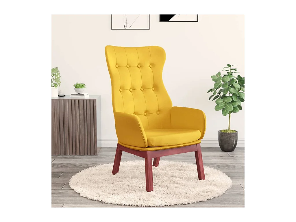 Chaise de relaxation Jaune moutarde Tissu