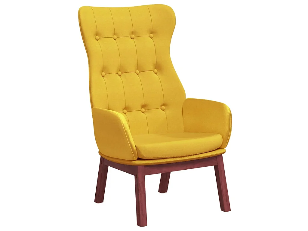 Sillón de relax de tela amarillo mostaza