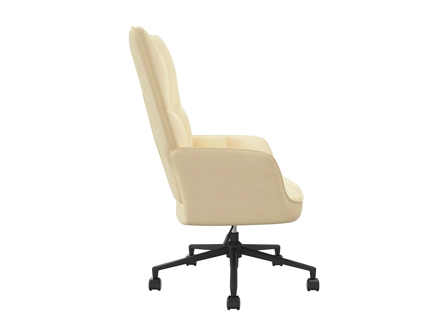 Relaxstoel fluweel crèmewit