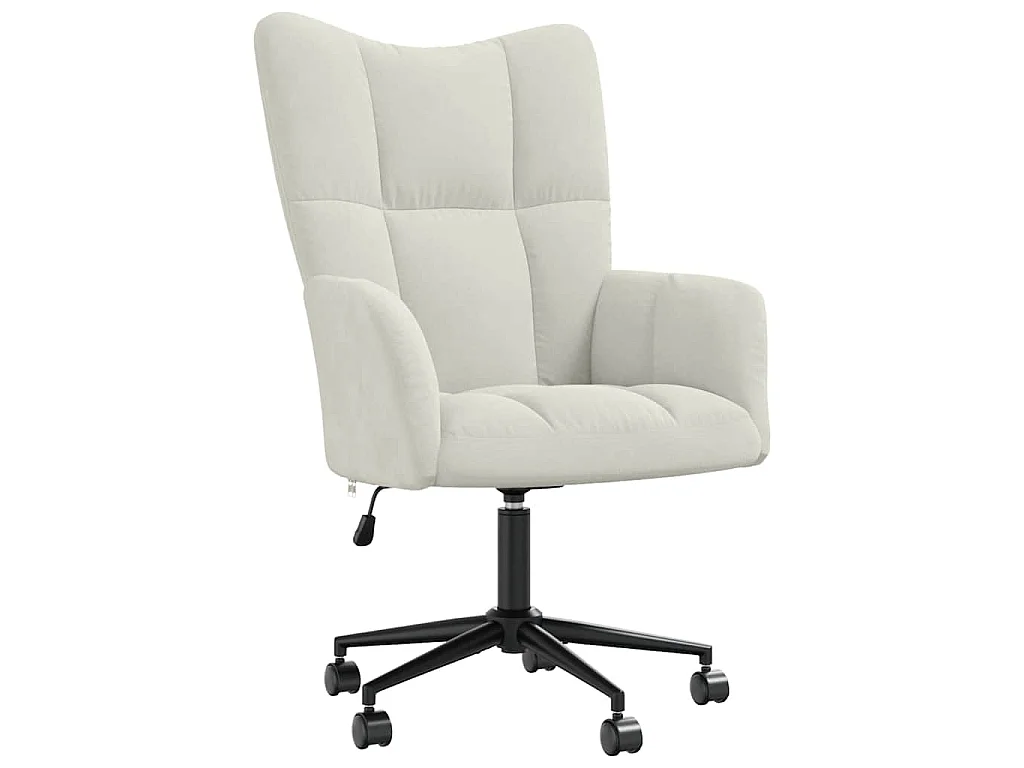 Chaise de relaxation Blanc crème Velours