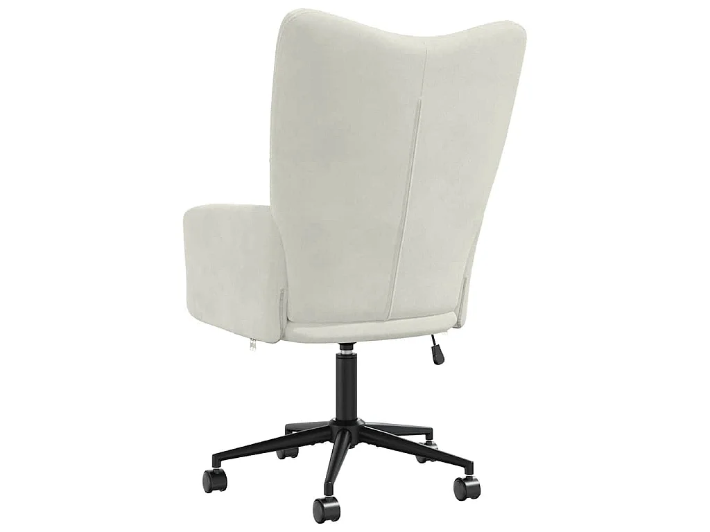 Chaise de relaxation Blanc crème Velours