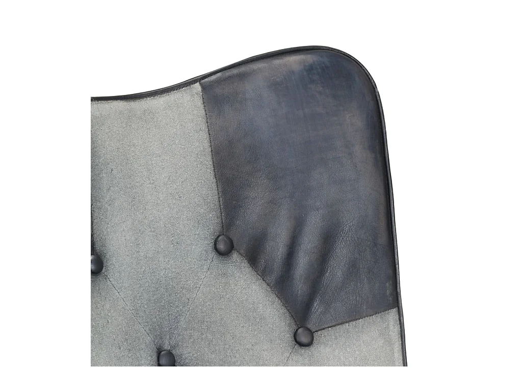 Fauteuil echt leer grijs