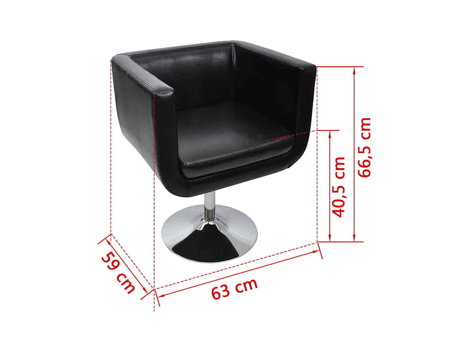 Chaise de bar Noir Similicuir