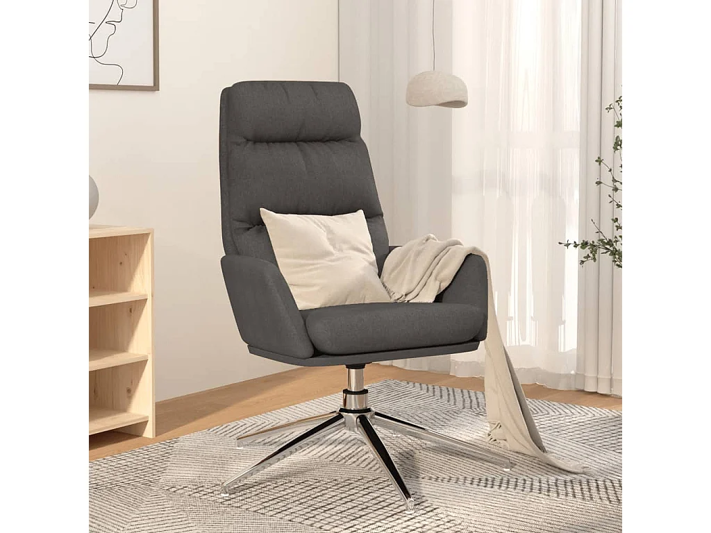 Chaise de relaxation Gris foncé Tissu