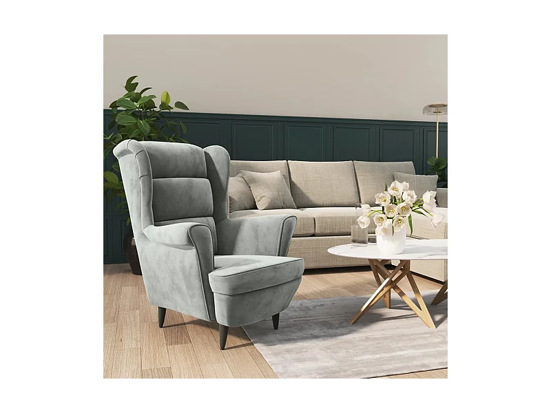 Sessel Hellgrau Samt