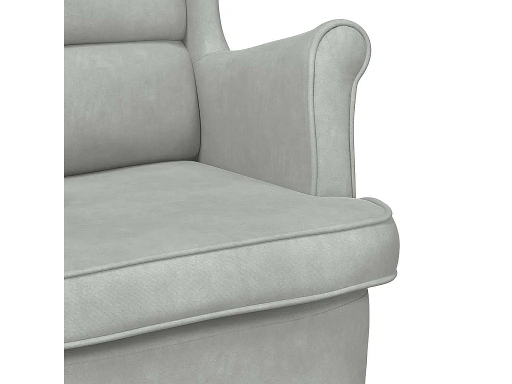 Fauteuil gris clair velours