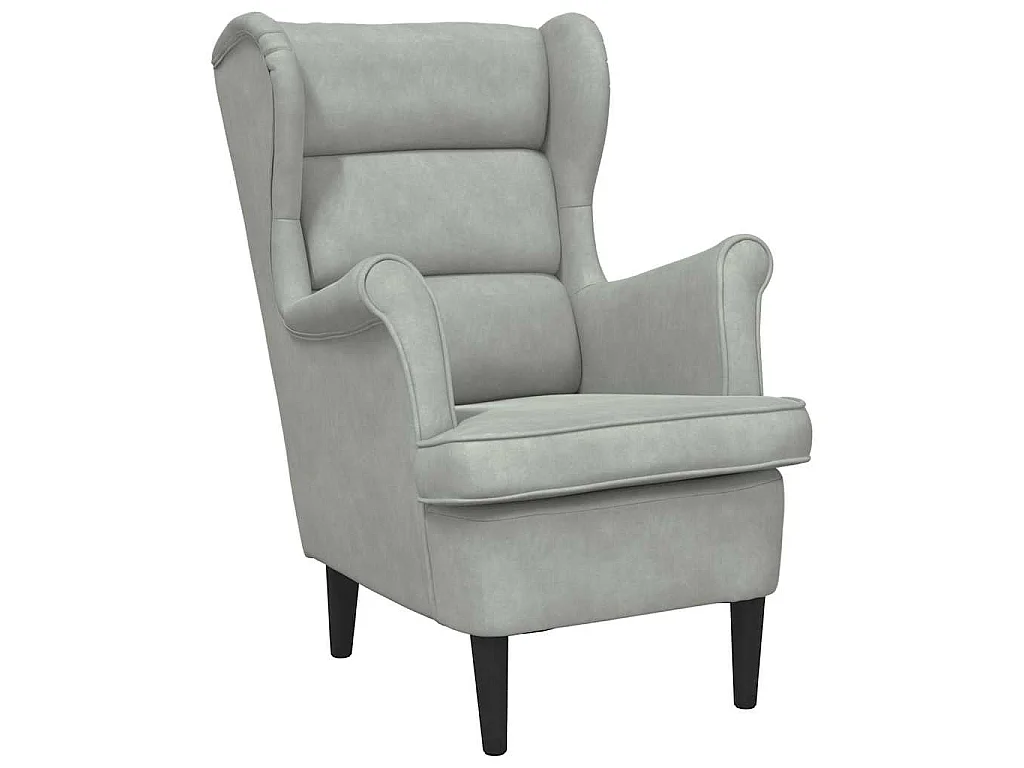 Fauteuil gris clair velours