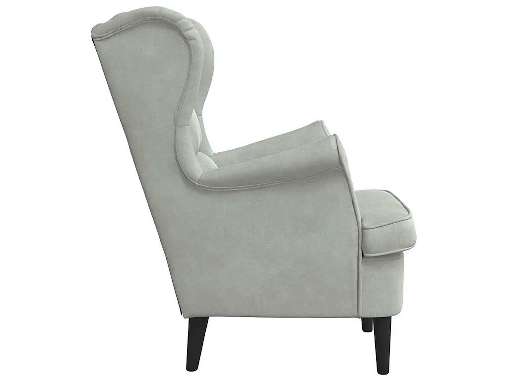 Poltrona Grigio Chiaro Velluto