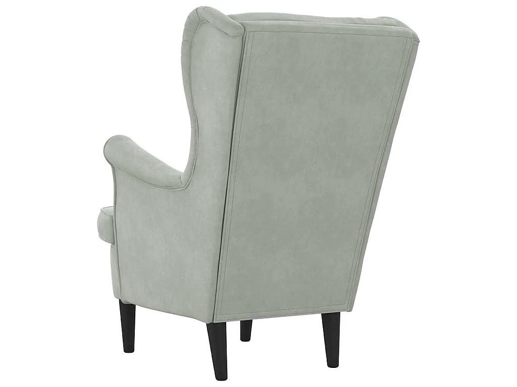Poltrona Grigio Chiaro Velluto