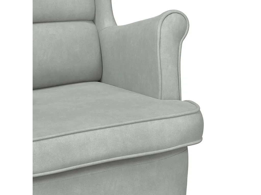 Poltrona Grigio Chiaro Velluto