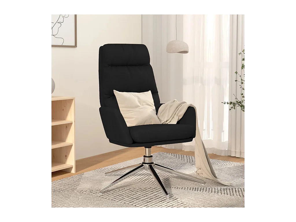 Chaise de relaxation Noir Tissu